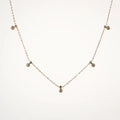 Crystal Bezel Station Necklace – Waterproof Gold Chain
