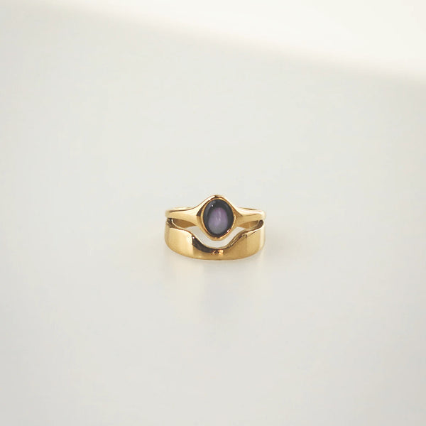Hugo Ring - Black Mother of Pearl