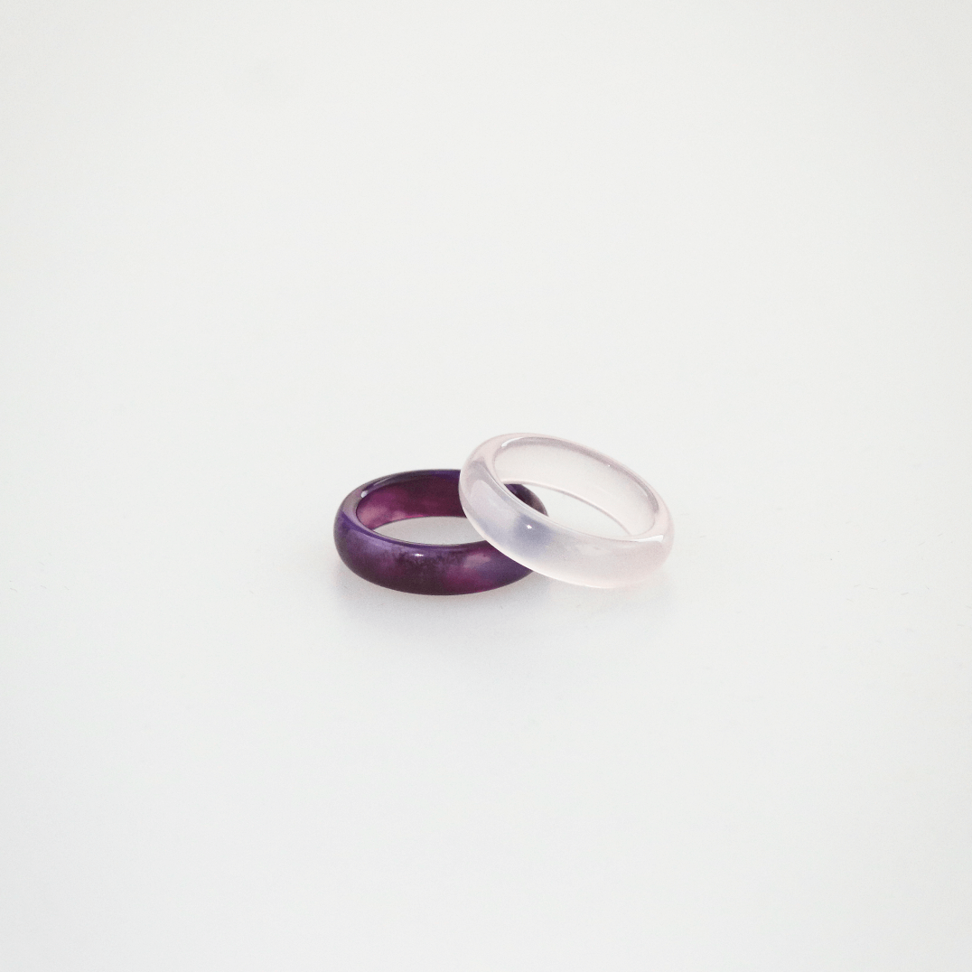 Light Pink Jade Band Ring