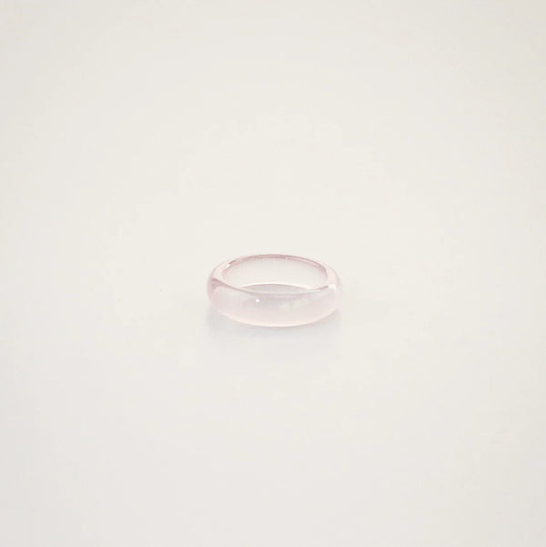 Light Pink Jade Band Ring – Hypoallergenic 316L