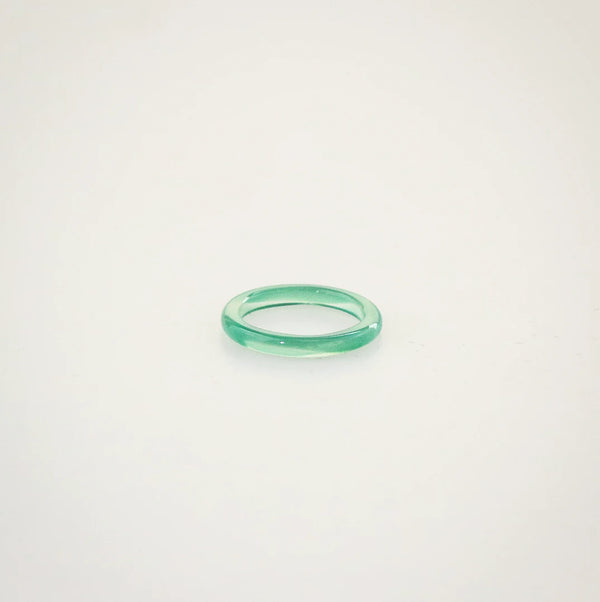 Mint Green Jade Stacking Ring – Hypoallergenic 316L