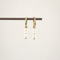 Triple Pearl Hoop Earrings - Waterproof 18k Gold