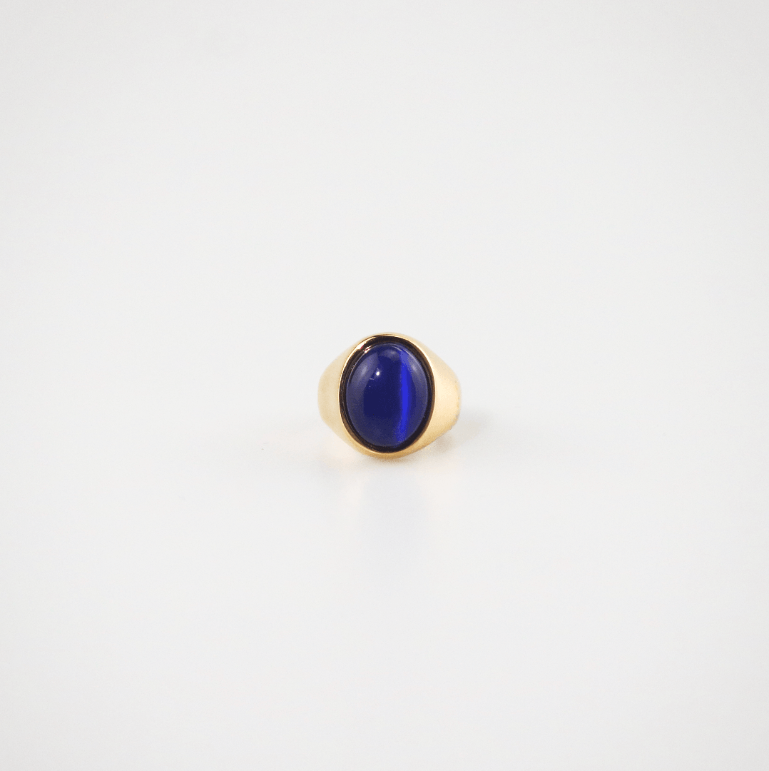 Waterproof Gold Plated Chunky Cats Eye Ring, 18k gold-plated stainless steel
