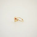 Waterproof Adjustable Heart Ring with Red Agate