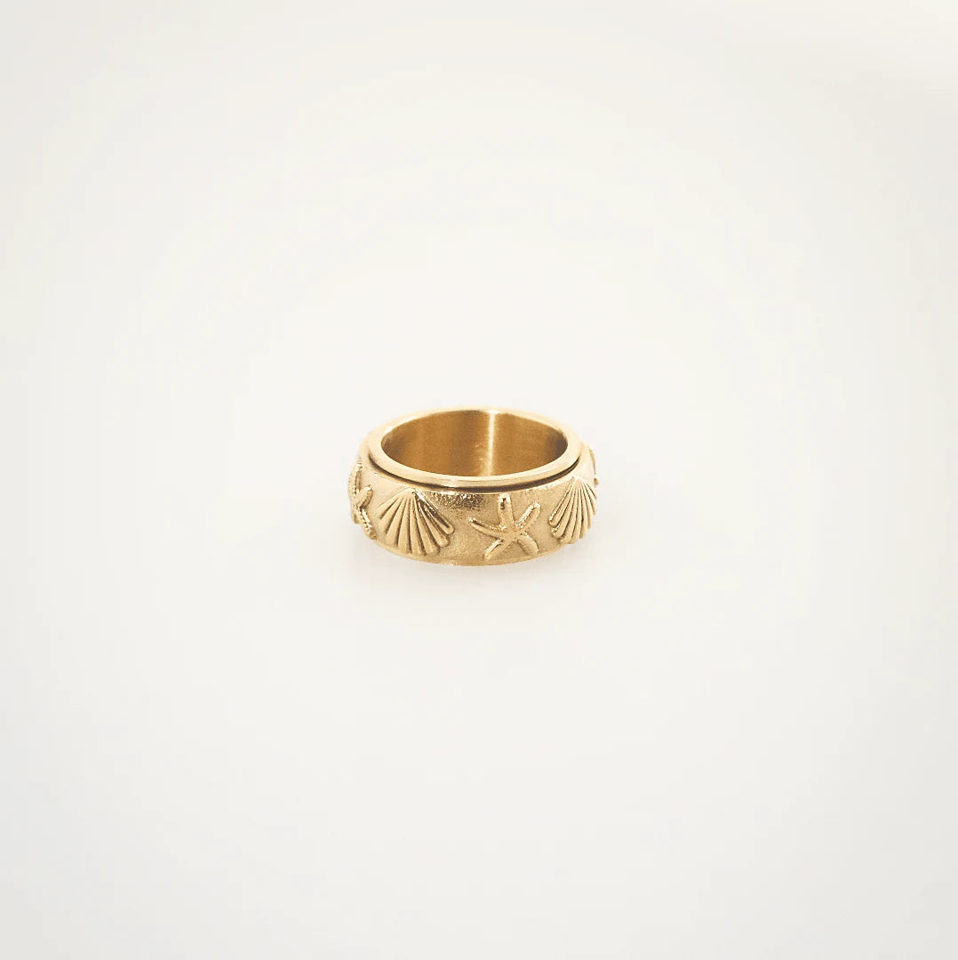 Waterproof Gold Plated Fidget Ring – Hypoallergenic Spinner
