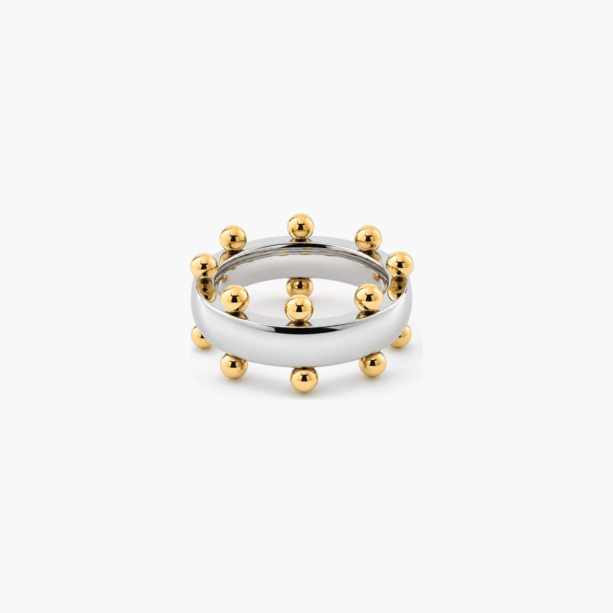 Orbit Mixed Two-Tone Ring, waterproof 18k gold-plated stainless steel