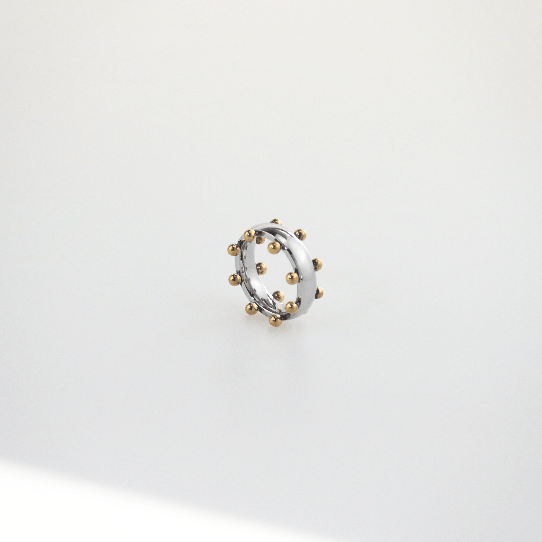 Orbit Mixed Two-Tone Ring, waterproof 18k gold-plated stainless steel