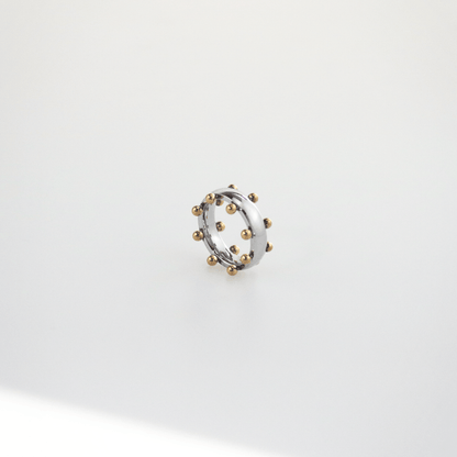 Orbit Mixed Two-Tone Ring, waterproof 18k gold-plated stainless steel