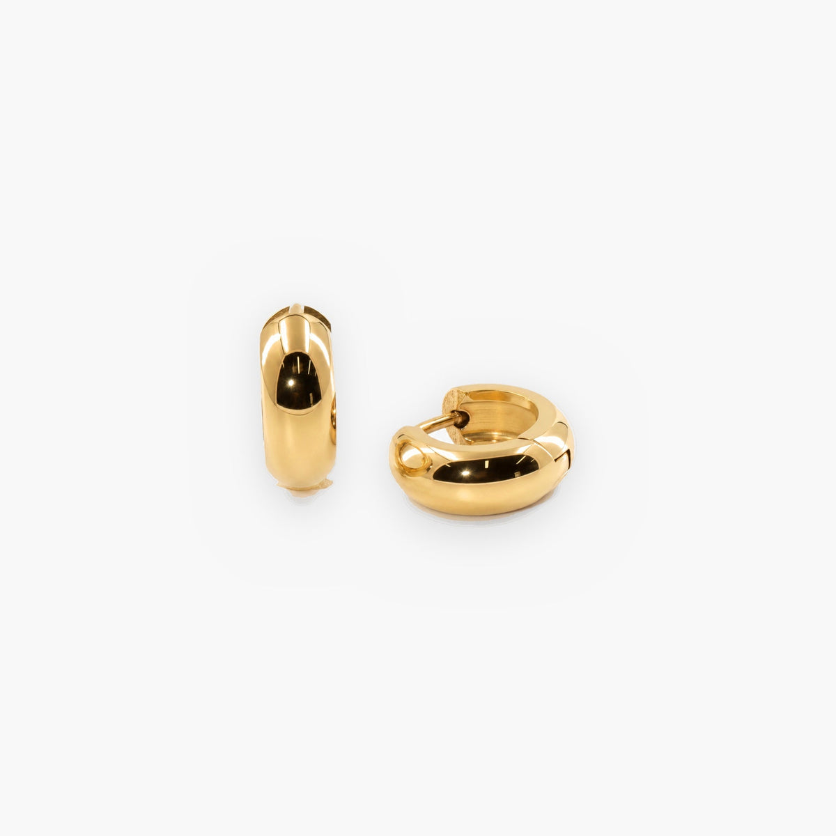 Bold Huggie Hoops, waterproof 18k gold-plated stainless steel