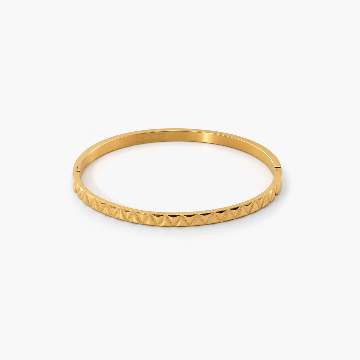 Pyramid Bangle, waterproof 18k gold-plated stainless steel