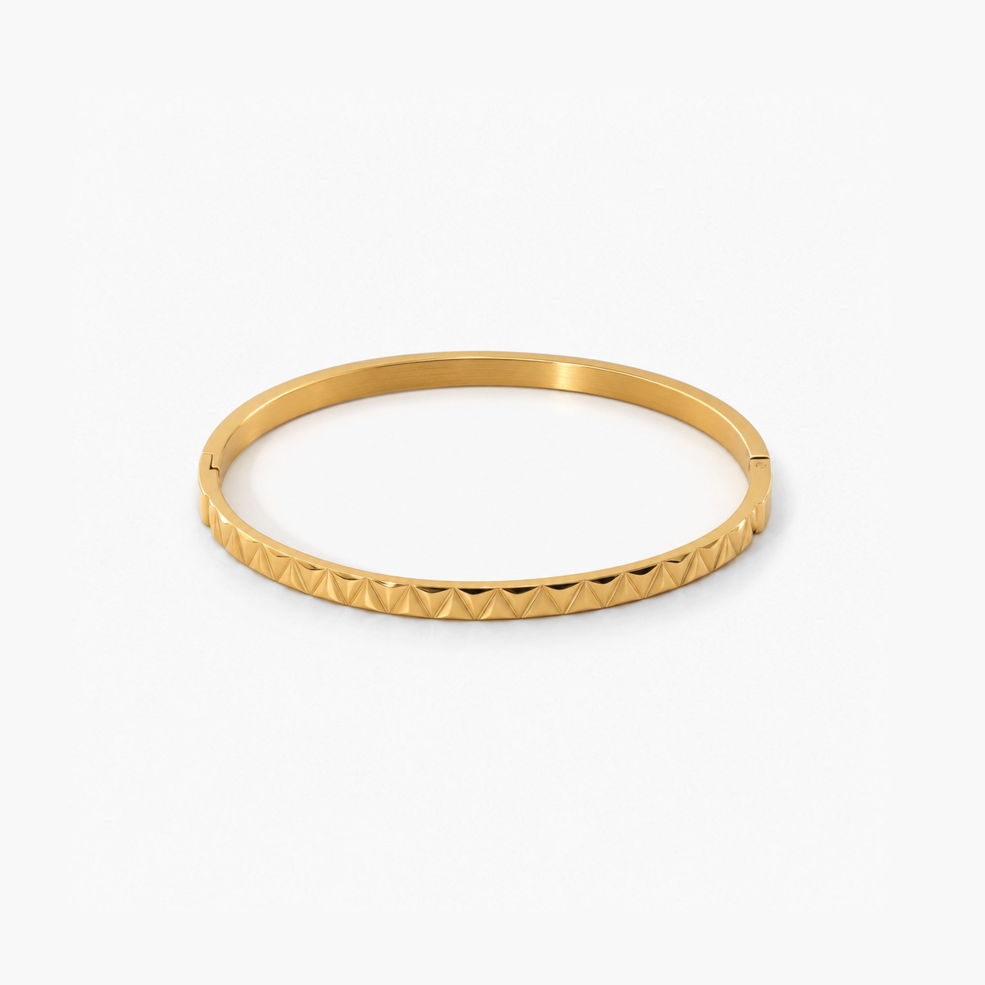 Pyramid Bangle, waterproof 18k gold-plated stainless steel