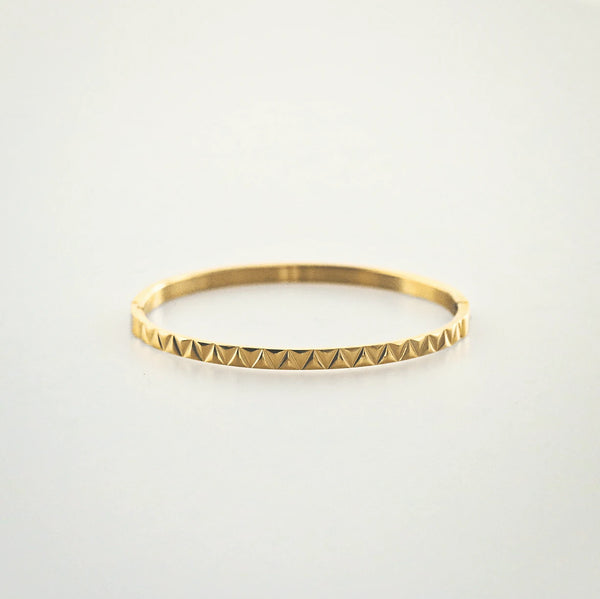 Pyramid Bangle – Waterproof Gold Stainless Steel Bracelet