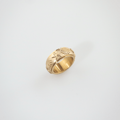 Meideya Waterproof Gold Plated Fidget Ring, 18k gold-plated stainless steel