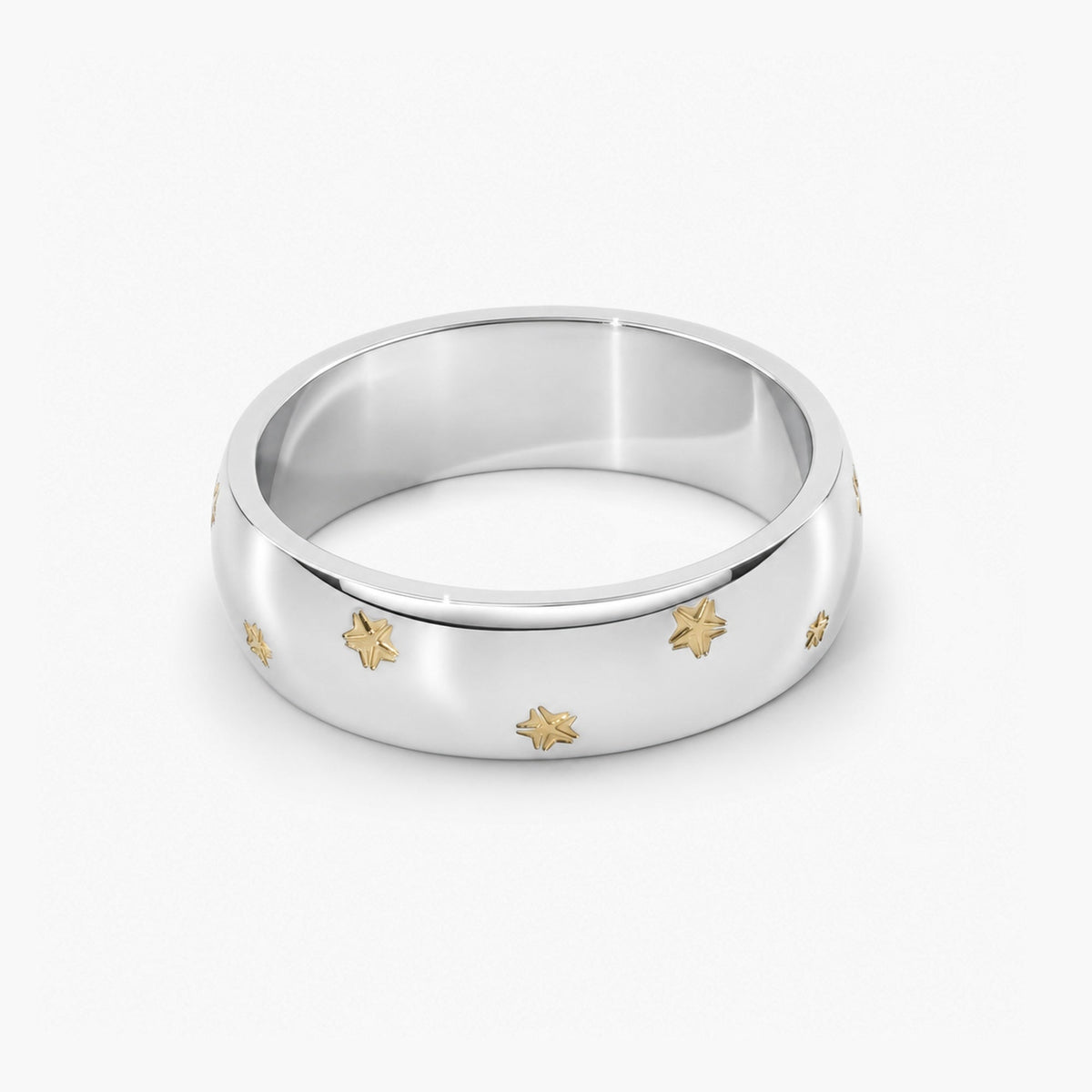 Silver Starburst Band Ring