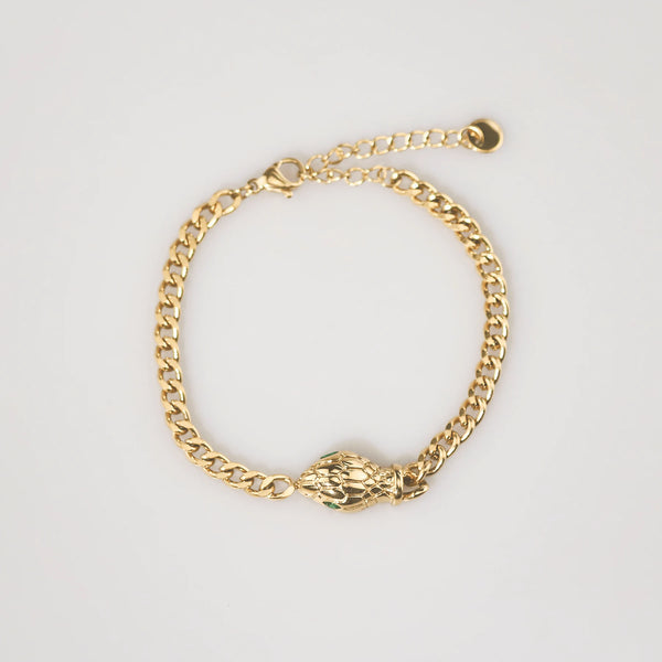 Waterproof Tarnish-Free Snake Head Chain Bracelet