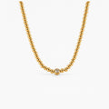 Dainty Solitaire Beaded Necklace — Waterproof