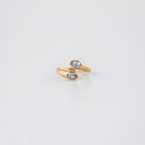 Spiral CZ Bypass Ring