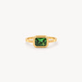Square Emerald Ring — Waterproof, Tarnish-Free 18k Gold