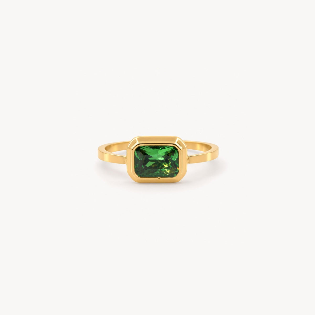 Square Gemstone Ring Emerald
