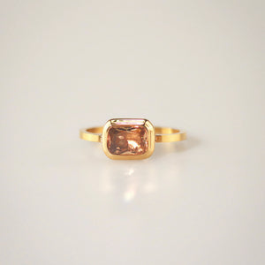 Meideya Jewelry Square Honey Quartz Ring