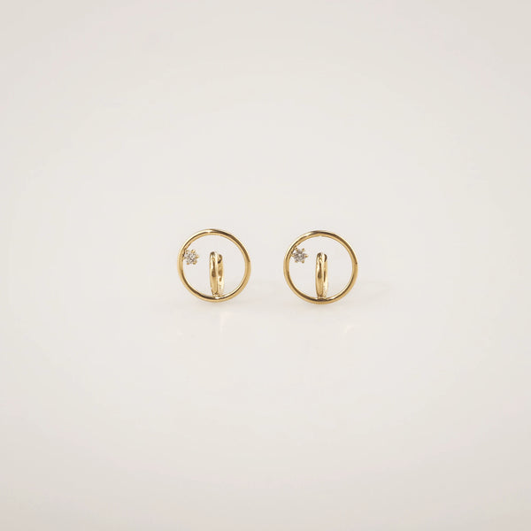 Starlit Whisper Huggie Earrings – Waterproof 18k Gold