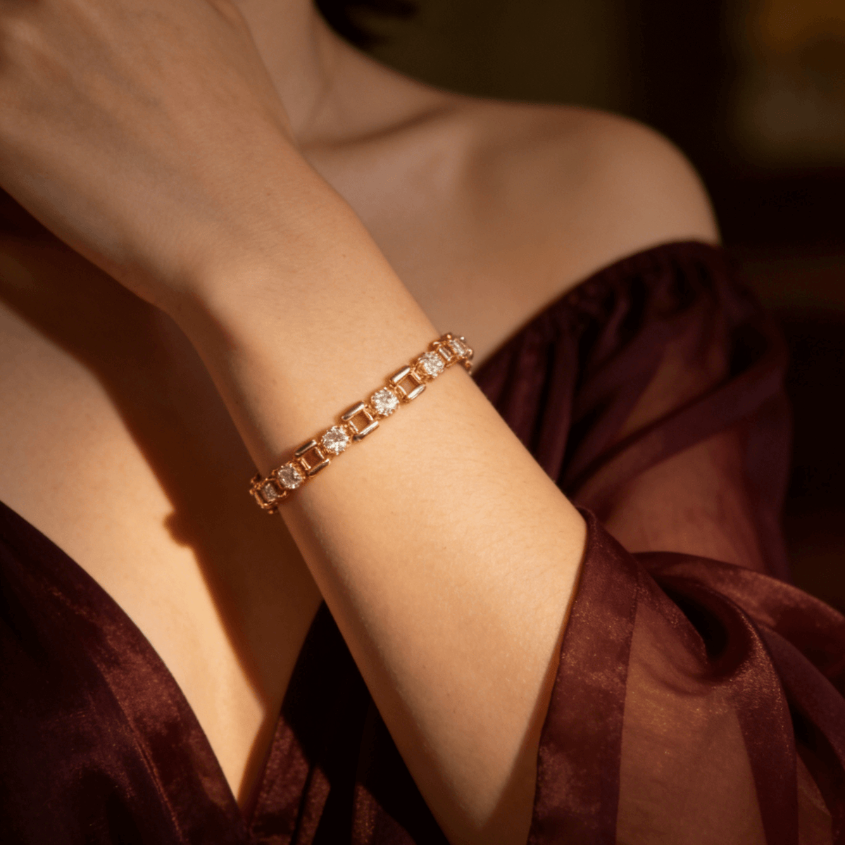Stella Chain Bracelet, 18k gold-plated