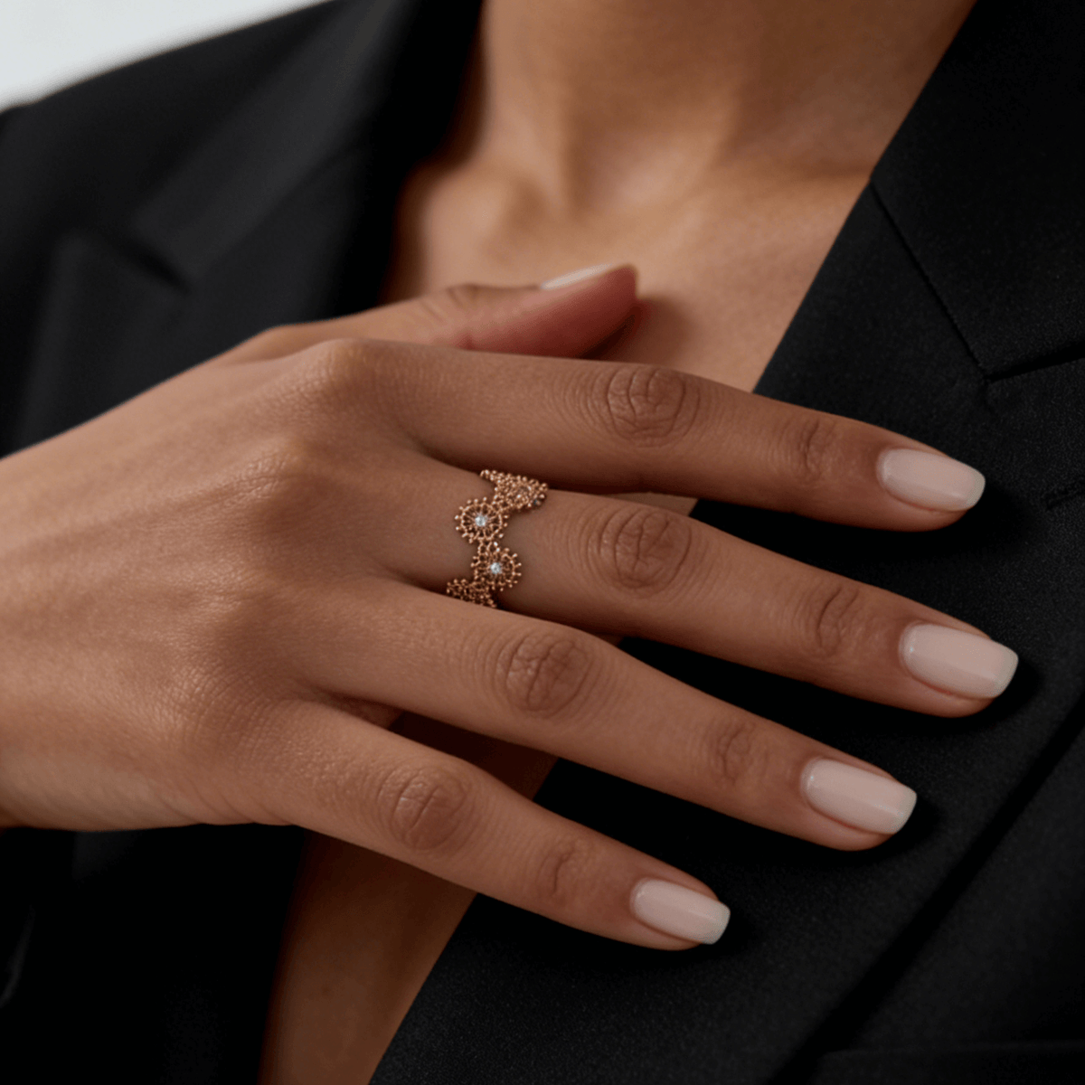 Sunburst Open Ring, 18k gold-plated