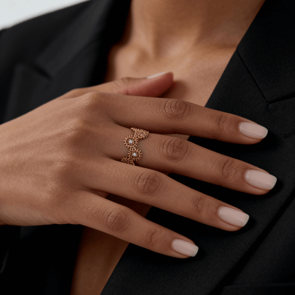 Sunburst Open Ring, 18k gold-plated