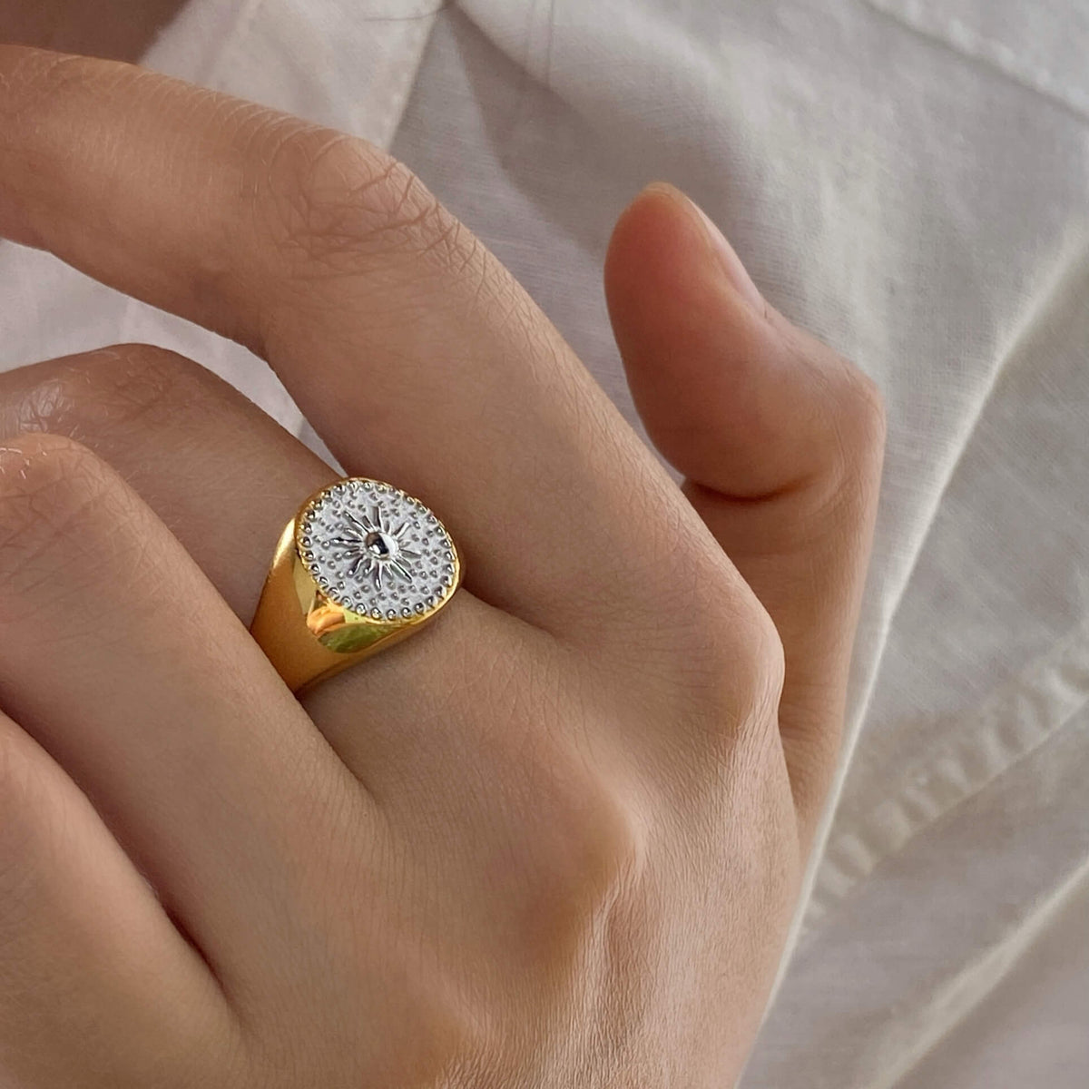 Sunburst Signet Ring