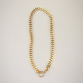 Meideya Jewelry Gold T-bar Curb Chain Necklace