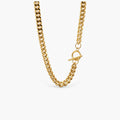 T-Bar Curb Chain Necklace | 18k Gold Plated Waterproof