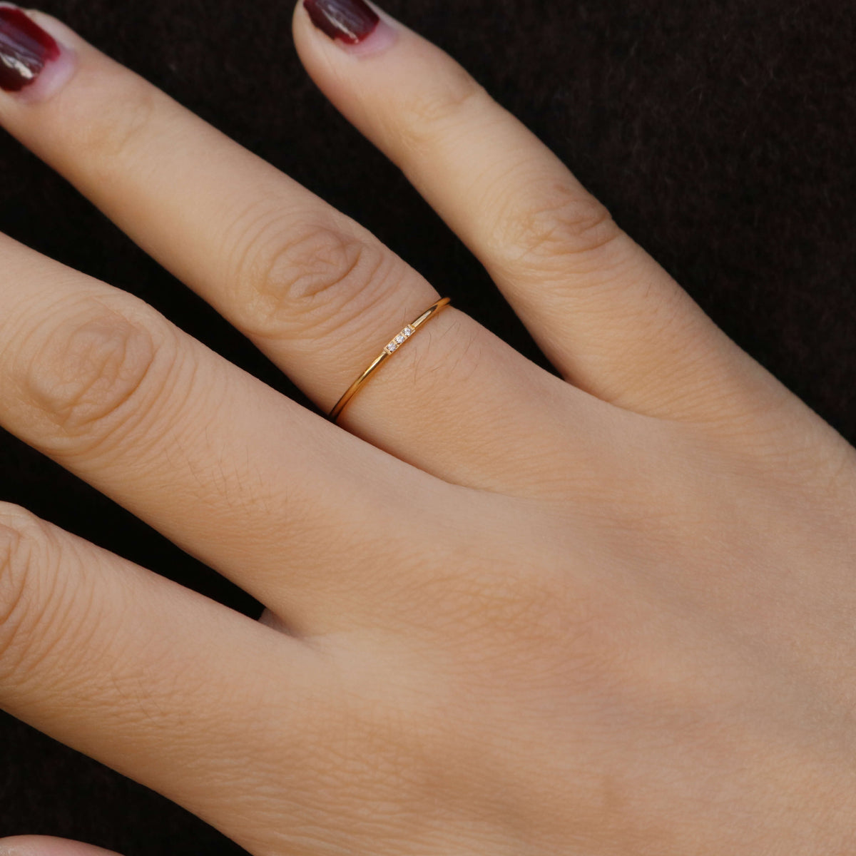 Tiny CZ Stacker Ring