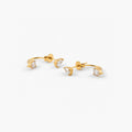 Teardrop Crystal Ear Jacket – Waterproof Gold Earrings