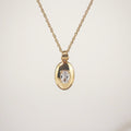 Meideya Jewelry Gold Oval Pendant Necklace, Waterproof jewelry