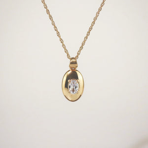 Meideya Jewelry Gold Oval Pendant Necklace, Waterproof jewelry