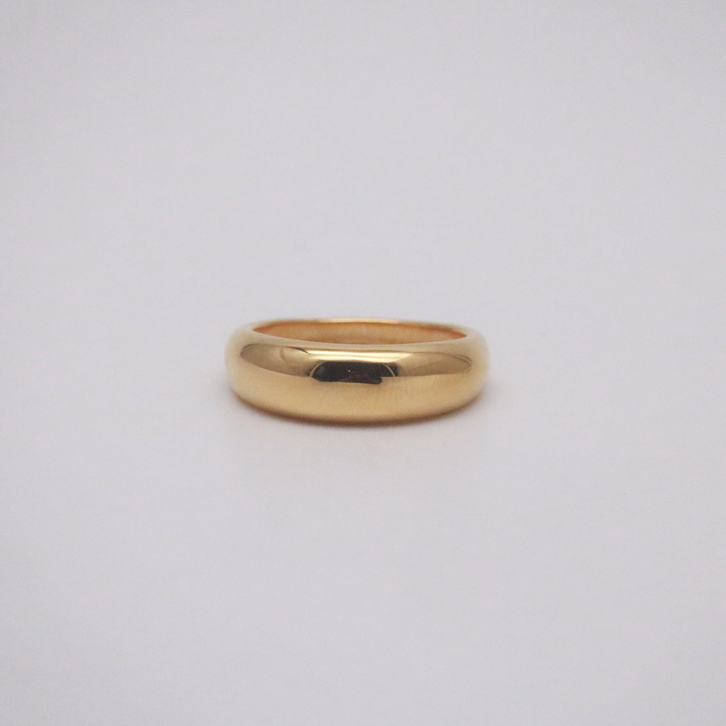 Thin Dome Ring, waterproof 18k gold-plated stainless steel