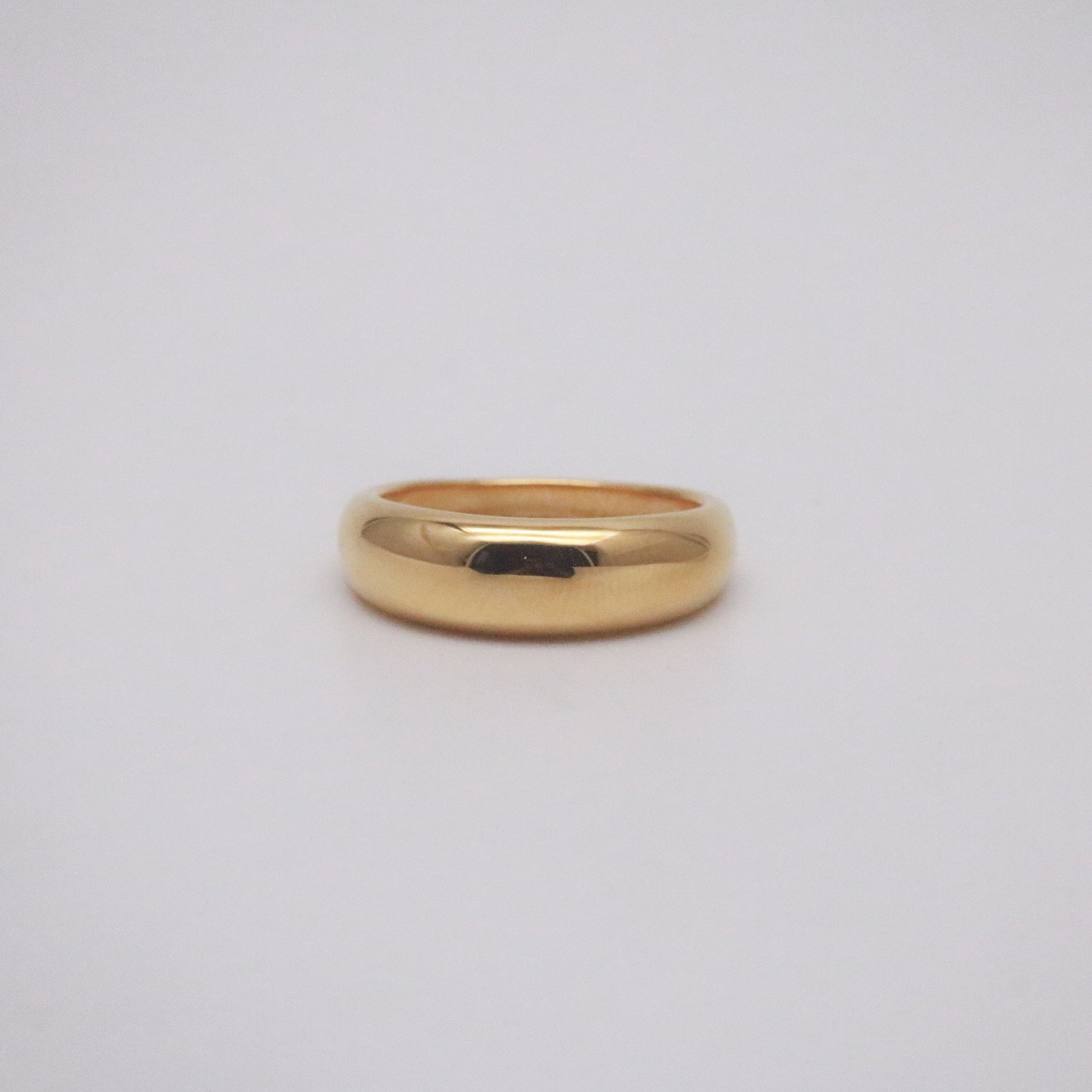 Thin Dome Ring, waterproof 18k gold-plated stainless steel