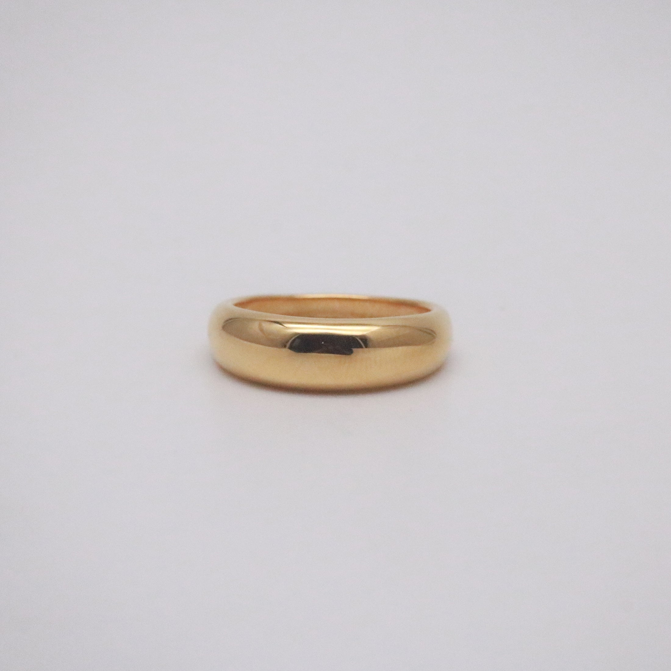 Thin Dome Ring, waterproof 18k gold-plated stainless steel