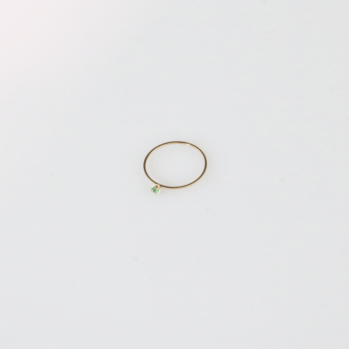 Tiny Green Stone Stacking -Ring