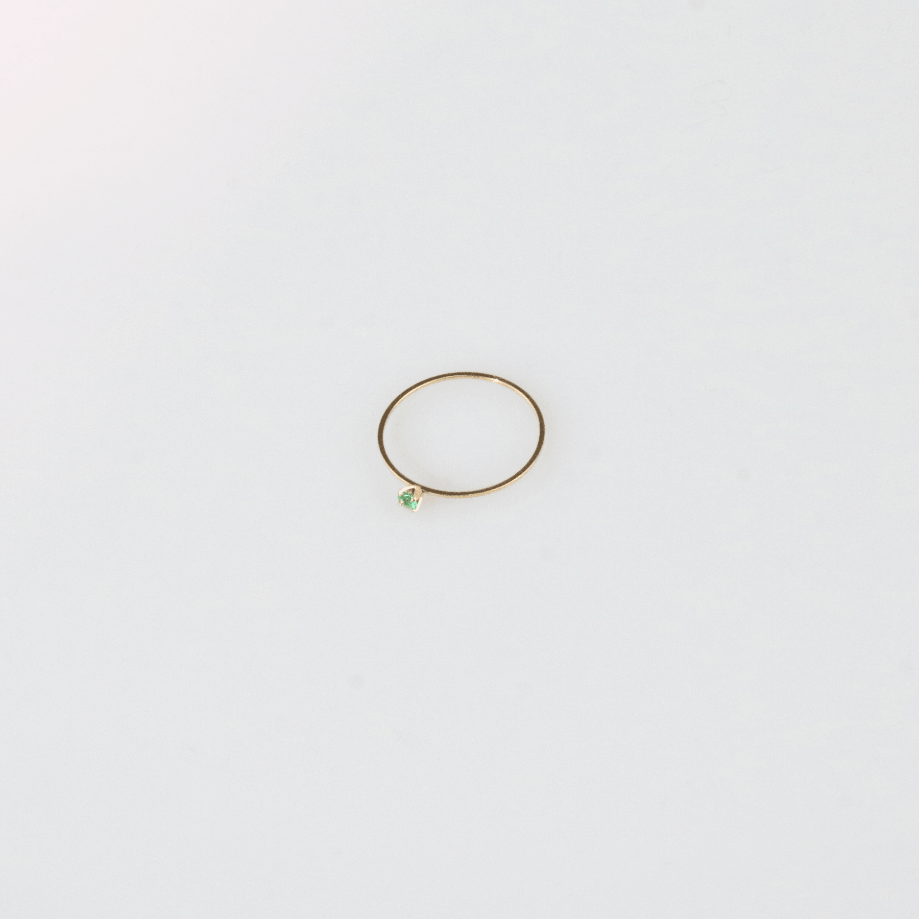 Tiny Green Stone Stacking -Ring
