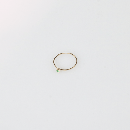 Tiny Green Stone Stacking -Ring