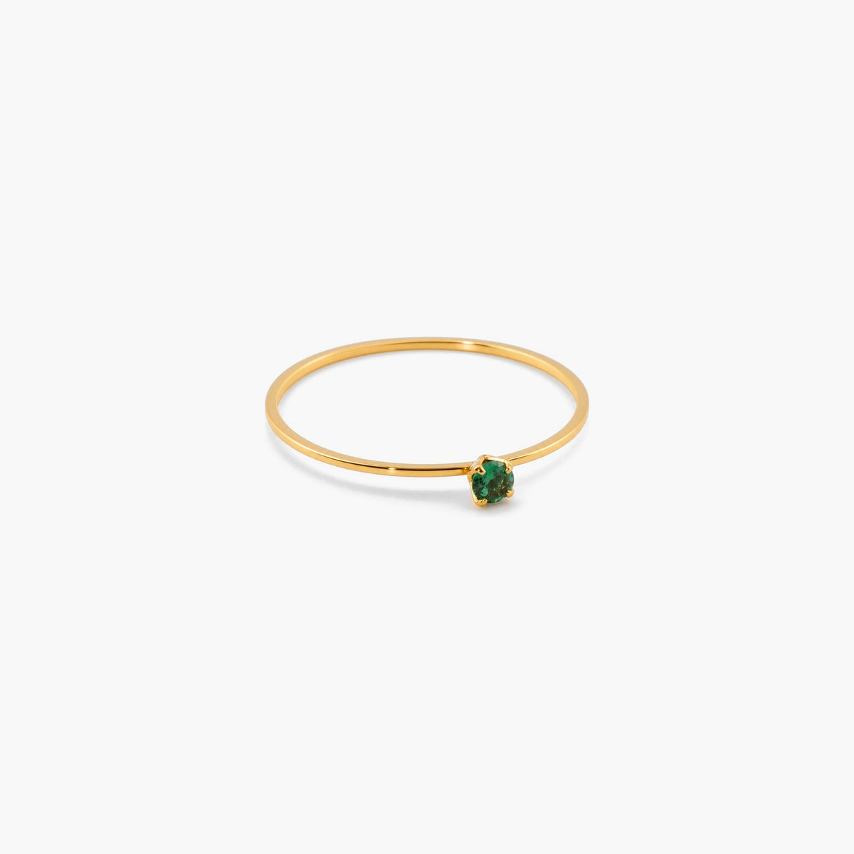 Tiny Green Stone Stacking Ring