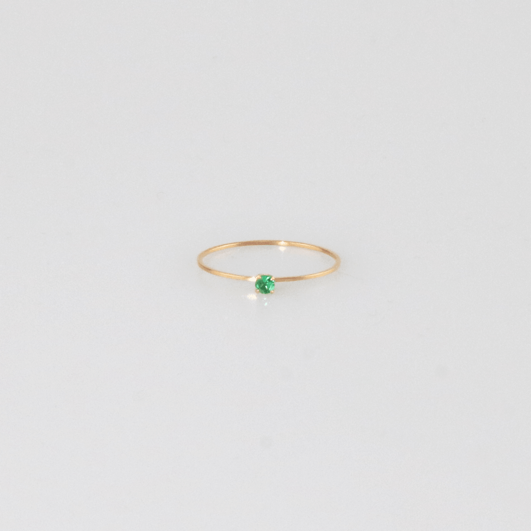 Tiny Green Stone Stacking Ring
