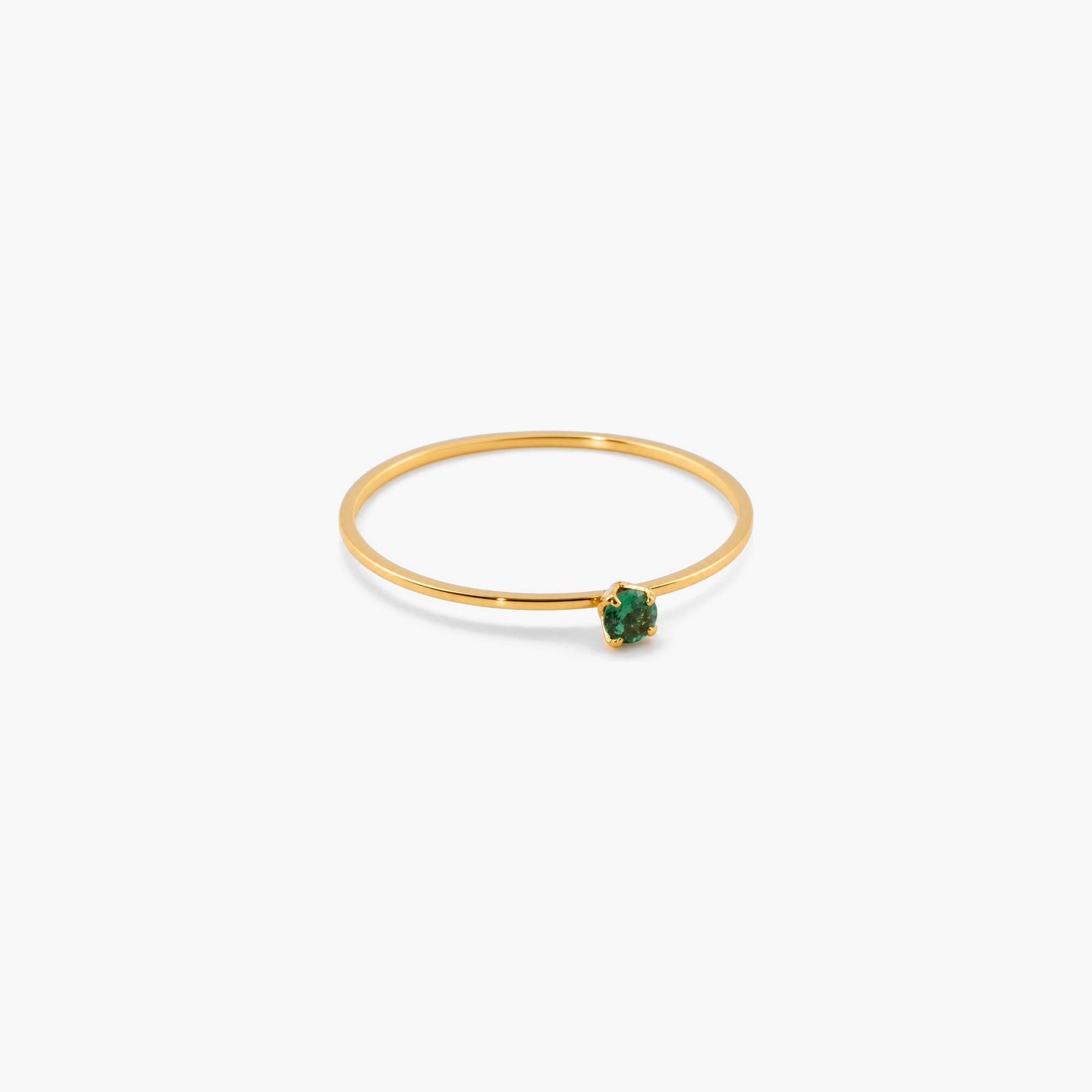Tiny Green Stone Stacking Ring