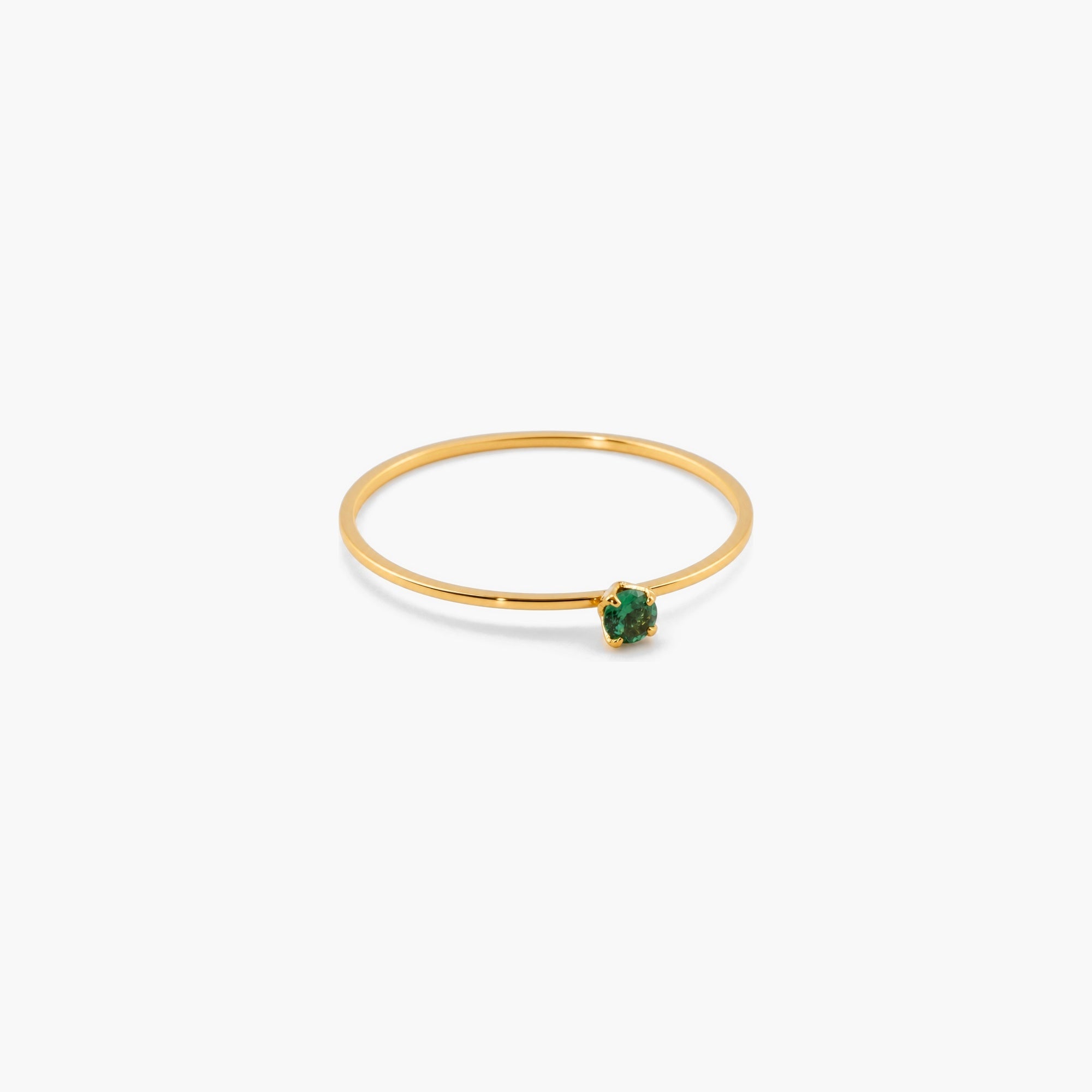 Tiny Green Stone Stacking Ring