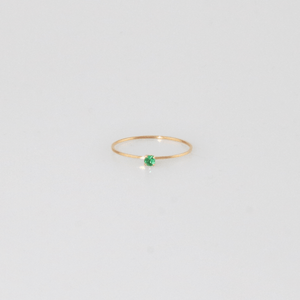 Tiny Green Stone Stacking Ring