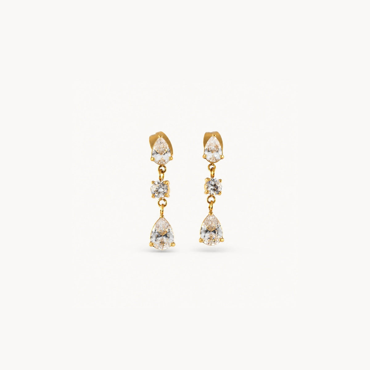  Triple CZ Drop Earrings 