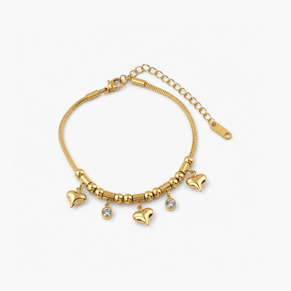 Triple Hearts Charm Bracelet