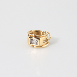 Triple Link-Rectangle CZ Ring