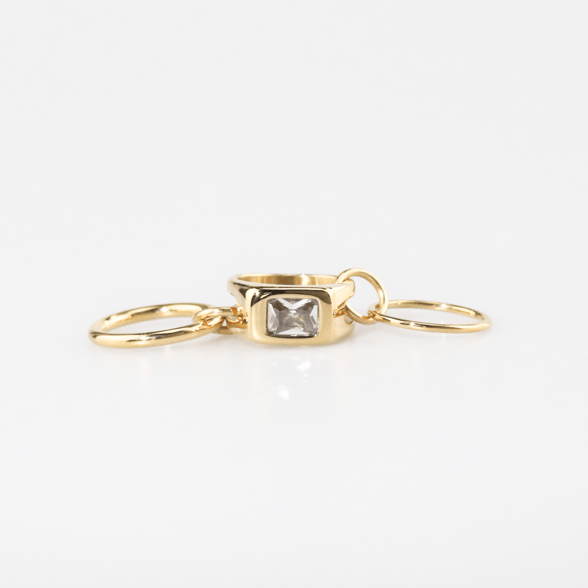 Triple Link Rectangle CZ-Ring